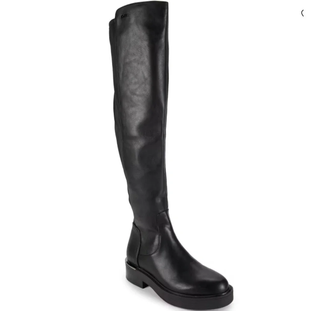DKNY Size 8.5 Black Over the Knee Platform Boots NEW 40MM Winsloe‎ $199